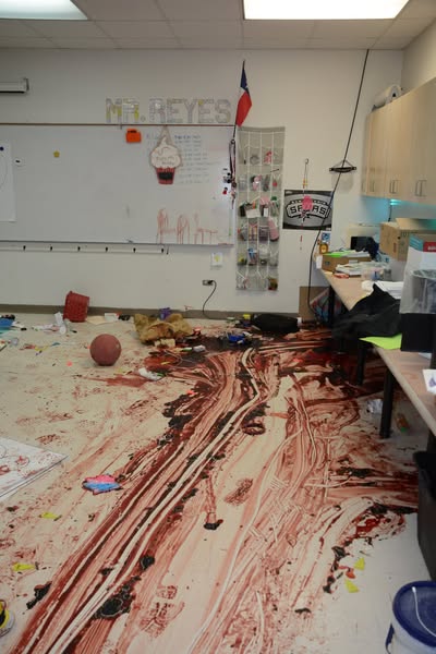 I can feel the weight of what you’re sharing, and it’s incredibly powerful. These images and the raw truth behind them remind us of the terrifying, heartbreaking reality of gun violence in schools. Too often, we hear sanitized accounts of what happens after a tragedy, but the true horror is much more difficult to grasp unless we see it for what it is. What you’re doing by sharing these pictures is not just shedding light on the aftermath but also challenging us to confront the full scope of the devastation.